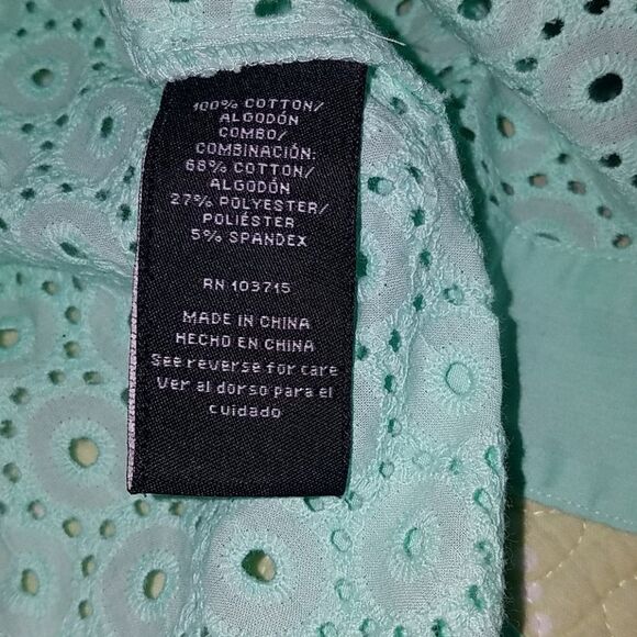 Sharagano sea foam  eyelet lace  tunic Sz M NWOT - Picture 6 of 6